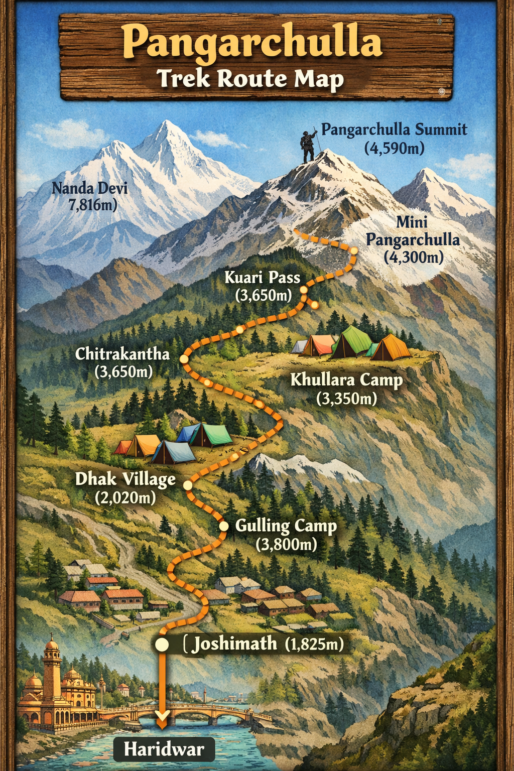 Pangarchulla Trek Map