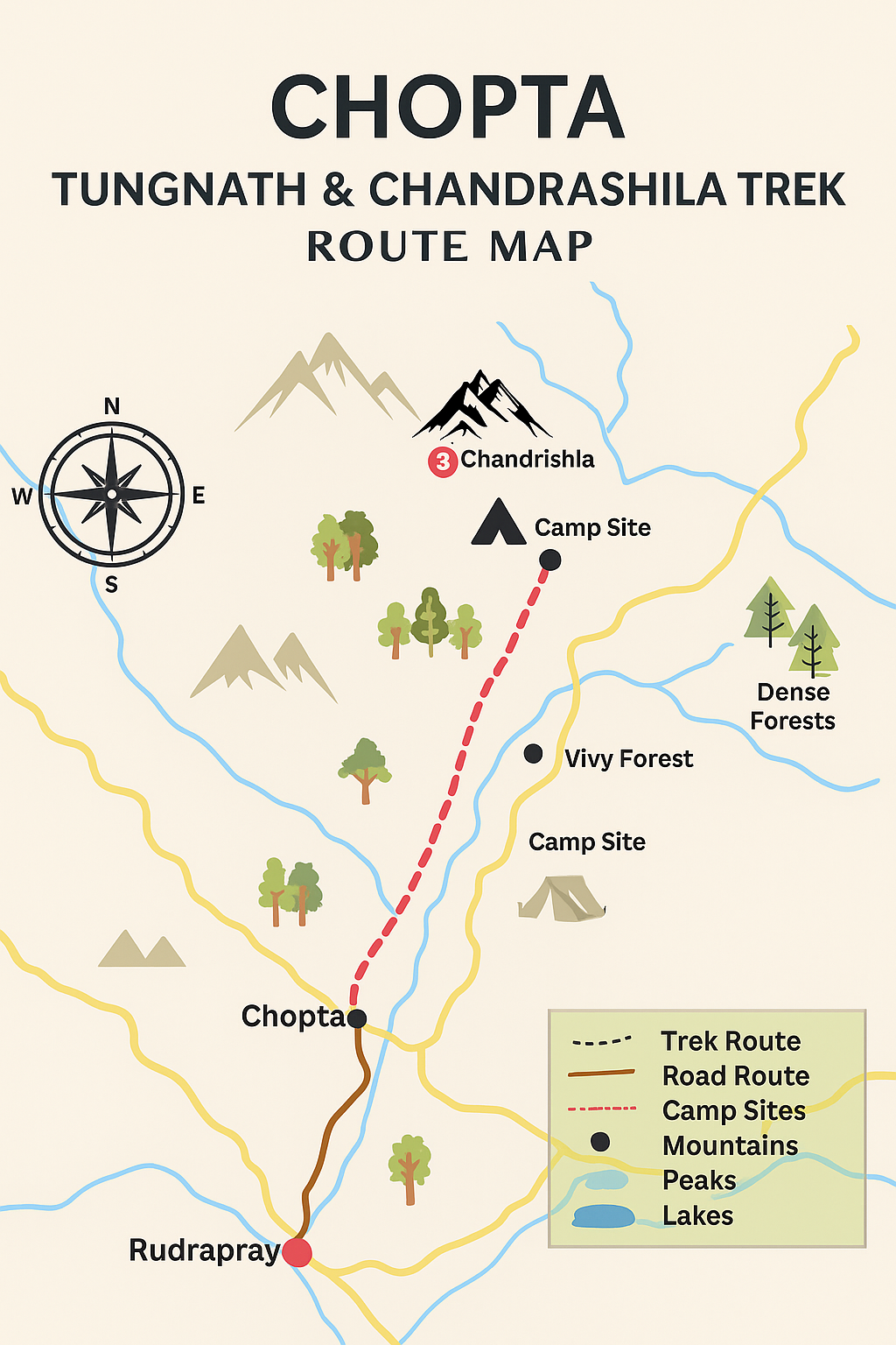 Chopta Tungnath Trek Map
